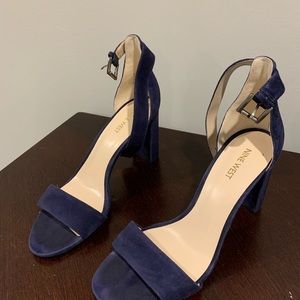 Suede high heeled sandals